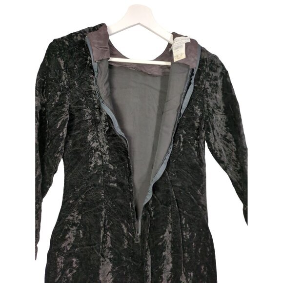 VINTAGE JESSICA MCCLINTOCK GUNNE SAX Velvet Whimisigoth Dress Womens XS Crochet - Picture 3 of 10